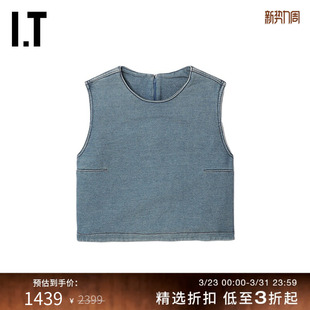 We11Done女装 露脐无袖 短款 活力时尚 上衣782WBLXM 牛仔背心新款