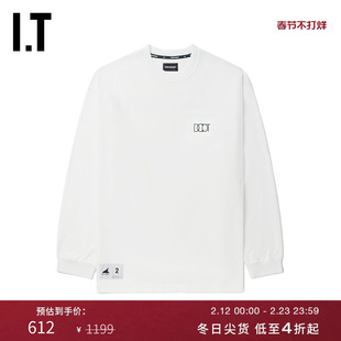 IT DESCENDANT男装圆领长袖T恤新款简约基础款logo装饰上衣SM17MM