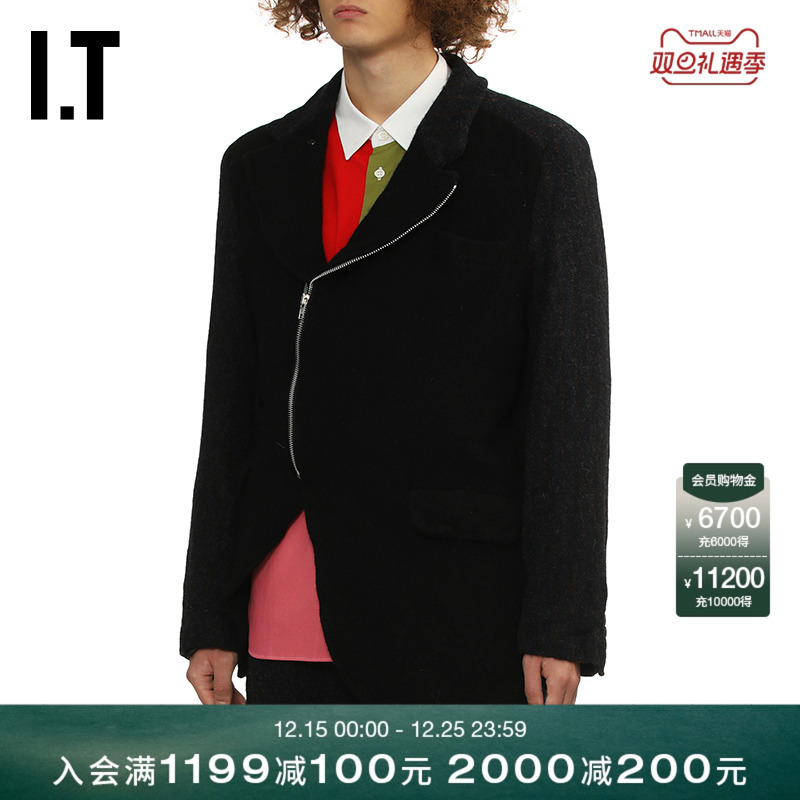 IT不规则斜拉链西装夹克