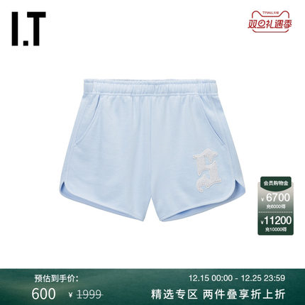 IT SJYP女装运动裤短裤新款简约舒适松紧腰休闲裤卫裤PCT03WXO