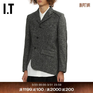 des COMME GARCONS HOMME BLACK情侣不对称斜排扣毛呢西装 CDG