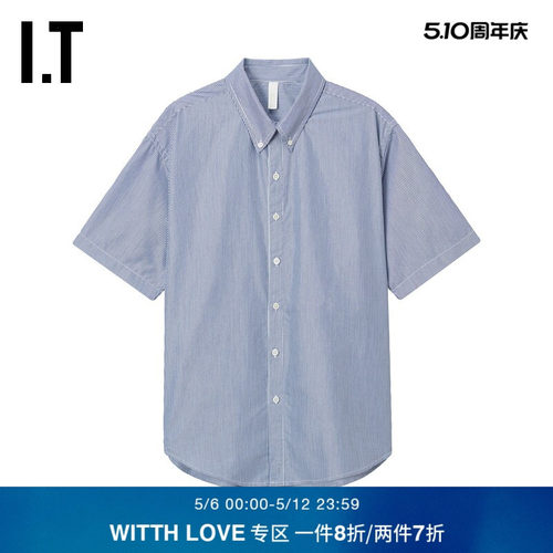 ITWITTHLOVE竖条纹短袖衬衫