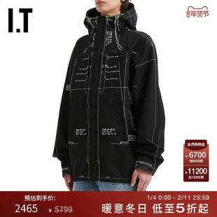 IT uniform experiment男装连帽夹克新款时尚型男宽松拉链外套