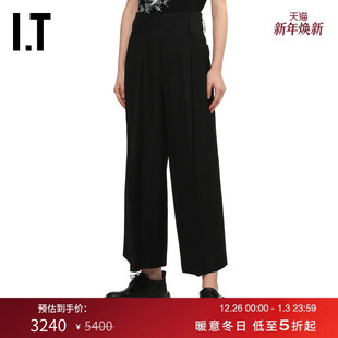 条纹阔腿裤 露踝裤 长裤 P53230XP 裤 s女装 复古日系高腰西装 新款