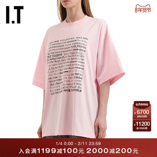 IT VETEMENTS女装中长款短袖T恤新款青春时尚宽松廓形半袖210PXXQ