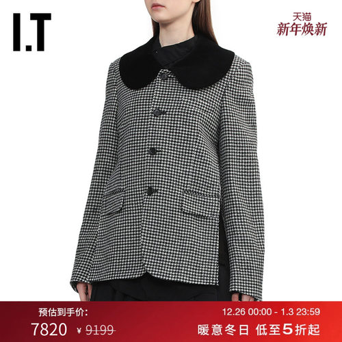 IT千鸟格西装夹克外套