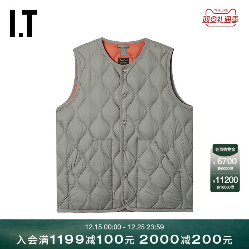 ITTAION按扣羽绒马甲简约日潮