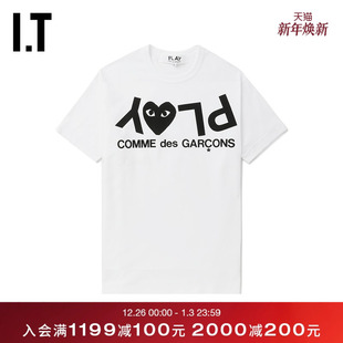 COMME PLAY des GARCONS川久保玲情侣logo装 T恤 饰圆领短袖 CDG