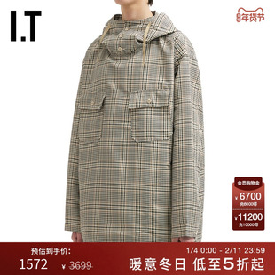 IT ENGINEERED GARMENTS男装连帽上衣新款宽松格子连帽衫0IT006MP
