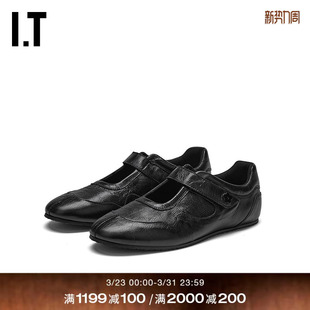 搭扣平底鞋 BAHNSEN女款 新款 时尚 30001X 质感皮质休闲鞋 CECILIE