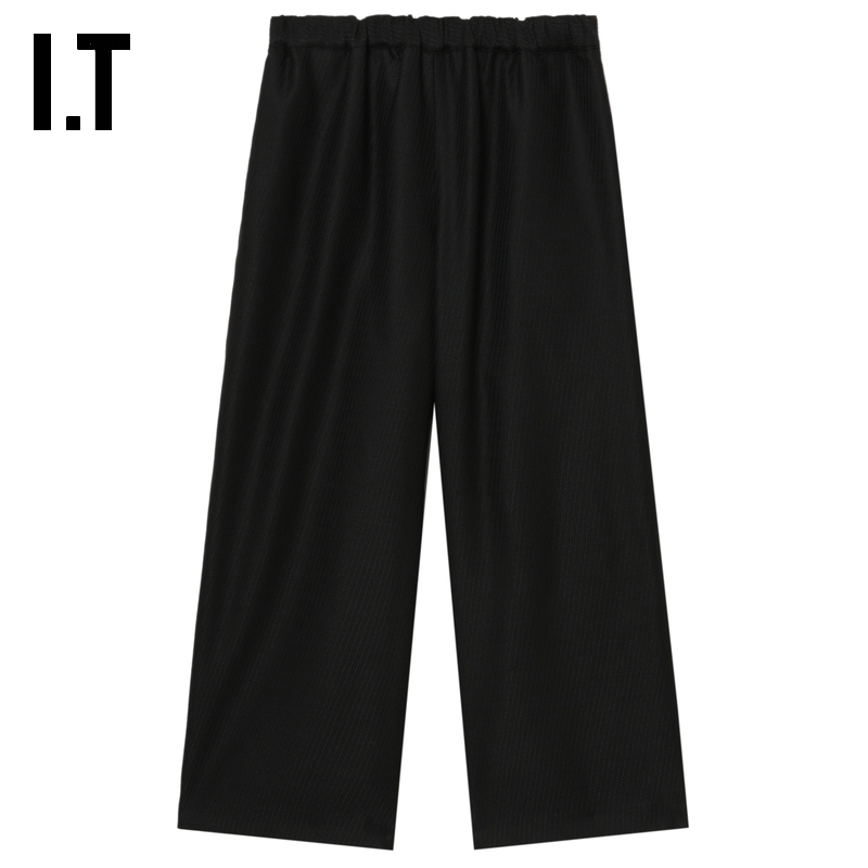 IT宽松直筒九分裤个性设计感