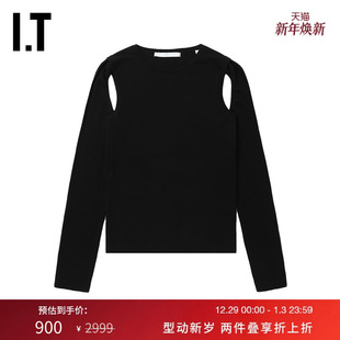 HELMUT 新款 LANG女装 针织衫 挖剪镂空薄上衣2H0703XM 合身长袖