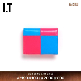 GARÇONS des COMME Wallet配件翻折钱包色彩撞色棋盘格 CDG