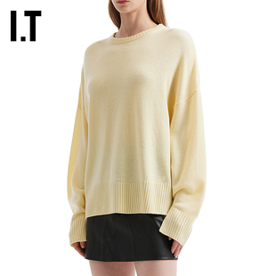 IT LouLou Studio女装宽松圆领针织衫新款随性简约山羊绒毛衣上衣
