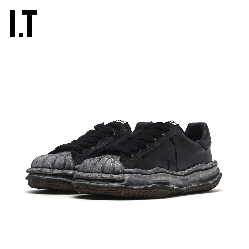 IT Mihara Yasuhiro男款做旧运动鞋新款复古街潮厚底板鞋W727BLMP