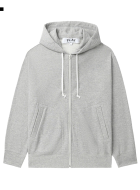 IT CDG PLAY COMME des GARCONS川久保玲情侣款纯色连帽拉链卫衣