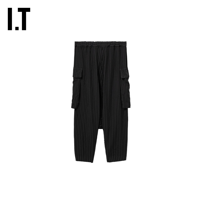 IT CDG COMME DES GARCONS COMME DES GARCONS女条纹落裆裤七分裤图片