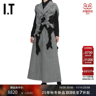 CDG 夹克新款 COMME GARCONS女绳结下摆格纹西装 摩登设计感 des