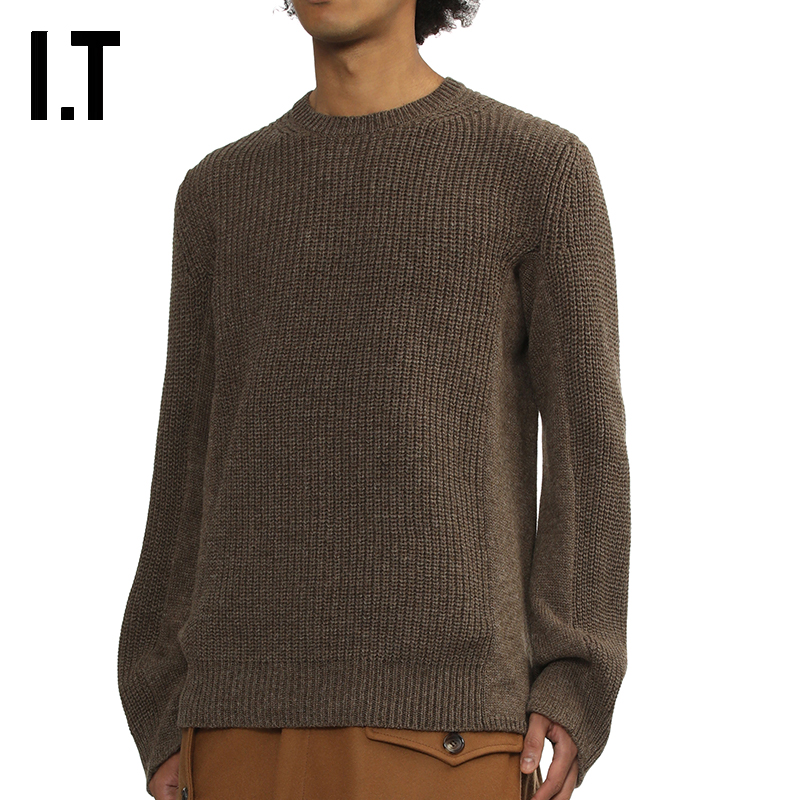 IT圆领针织衫纯色毛衣