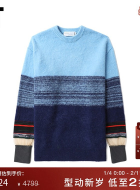 IT TOGA ARCHIVES女装灯笼袖针织衫新款时髦靓丽拼接彩色毛衣003X