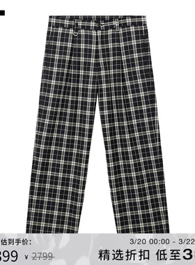 IT SOPH. SOPHNET.男装格纹西装裤新款复古文艺宽松直筒裤252010M