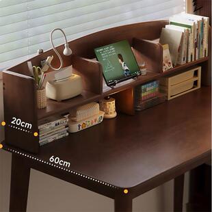 书架桌面置物架学生卧室立式书桌书本收纳架办公桌全实木储物架