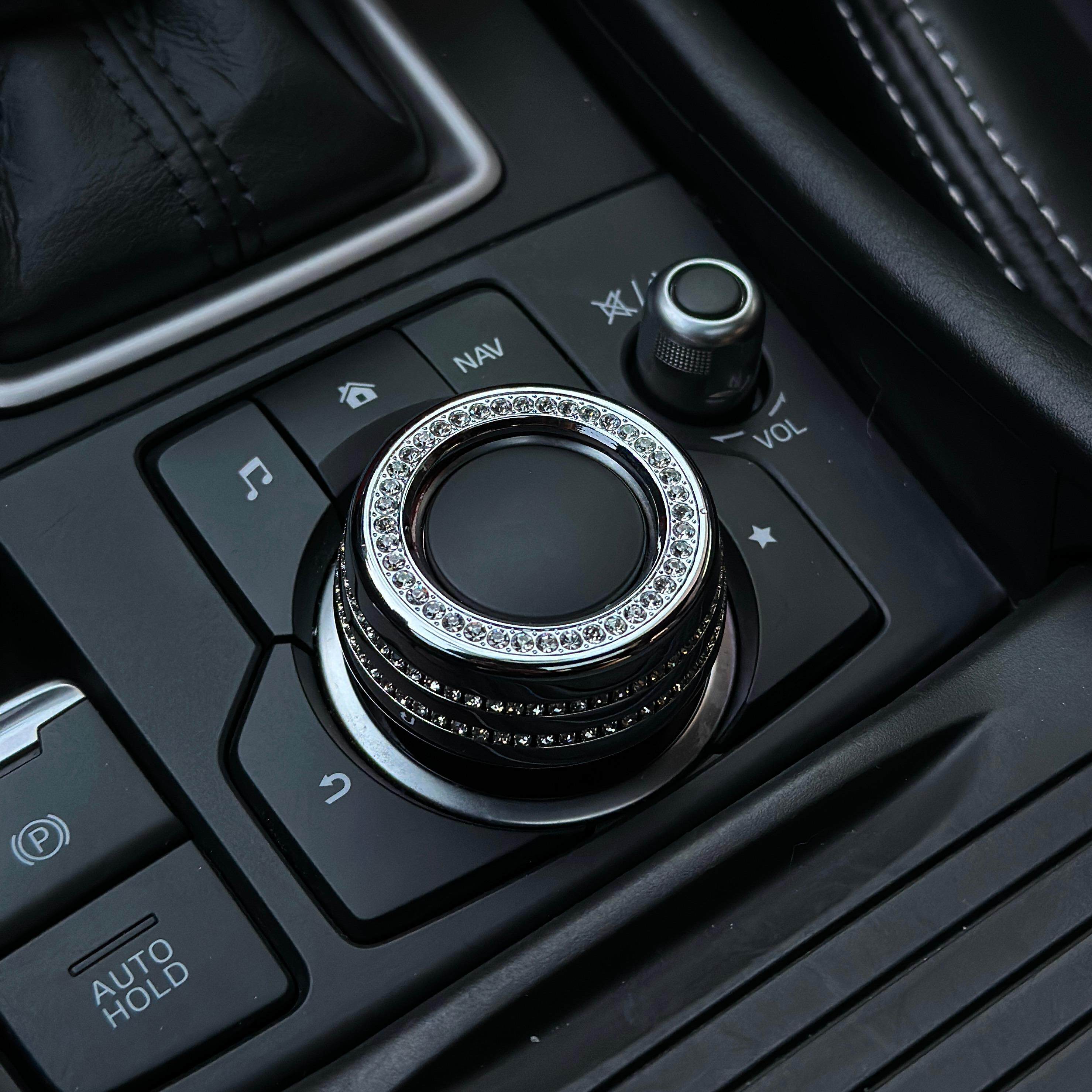 适用Mazda内饰改装CX-4镶钻贴CX-5中控空调旋钮水晶钻装饰阿特兹