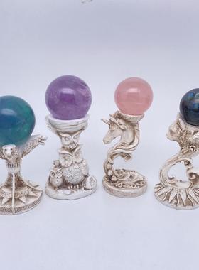 覆古做旧北欧风动物造型树脂水晶球创意底座店铺装饰摆饰