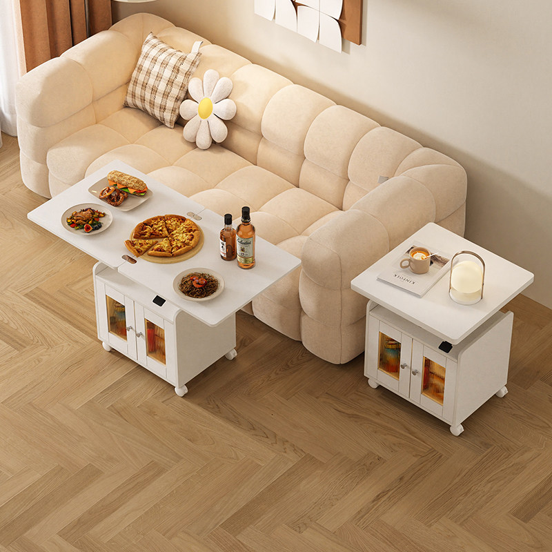 折叠茶几餐桌两用家用小户型饭桌升降桌子免安装客厅创意移动边几