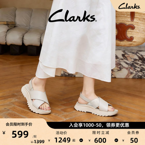 Clarks其乐女鞋厚底罗马凉鞋