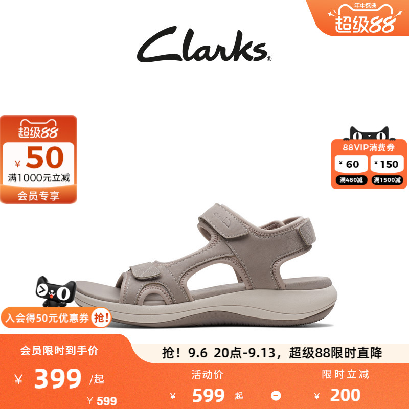 Clarks其乐女款厚底防滑沙滩凉鞋图片