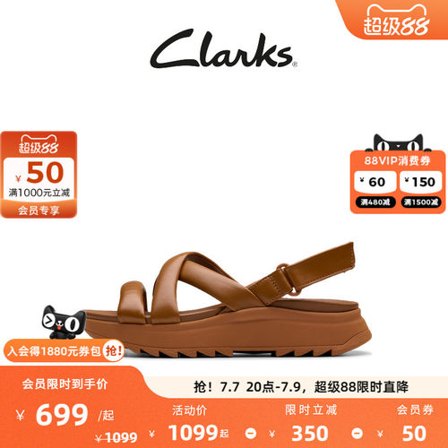 Clarks其乐女厚底缓震罗马凉鞋