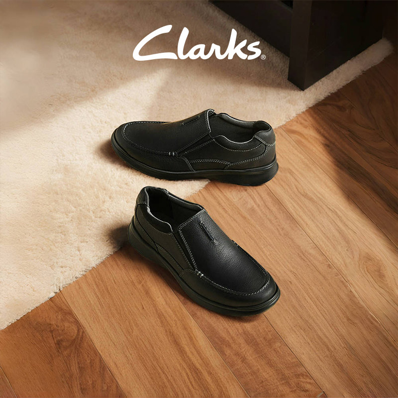 Clarks其乐一脚蹬透气休闲皮鞋图片