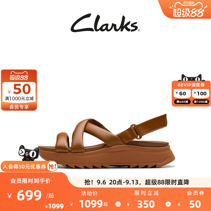 Clarks其乐女厚底缓震罗马凉鞋图片