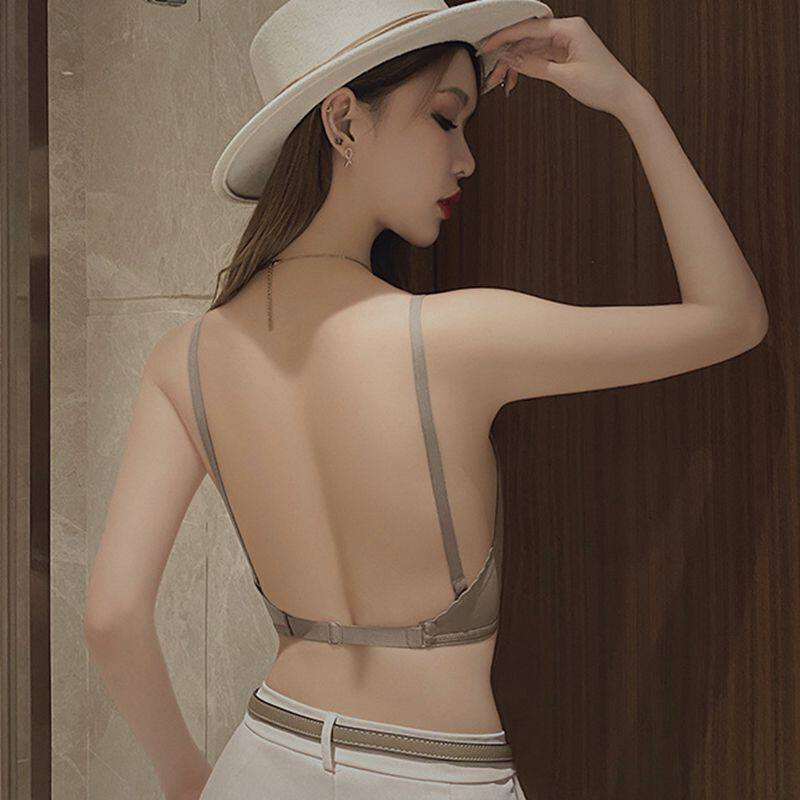 新款前扣内衣女小胸聚拢无钢圈夏季薄款不空杯无痕美背文胸收副乳