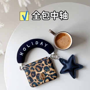 适用华为purax手机壳气质豹纹三星zflip7全包中轴小米mixflip2时尚 荣耀Magicvflip2挂绳防摔pocket2高级 个性