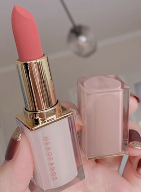 丝绒显白口红哑光雾面橘黄色小众品牌唇膏持久保湿不易脱色学生党