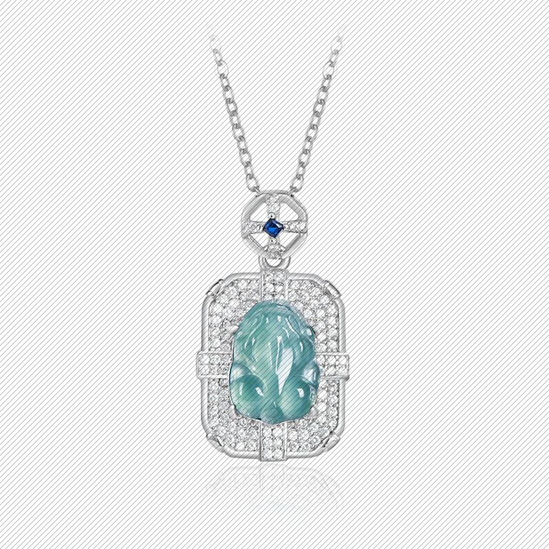 天然A货翡翠蓝水小貔貅吊坠批发