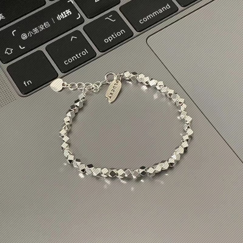 正宗纯银碎银手链女轻奢小众设计简约高级感个性百搭
