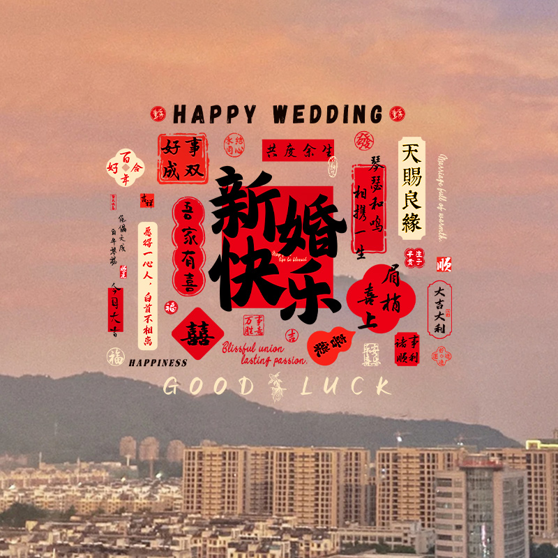 结婚静电贴窗户装饰喜字贴