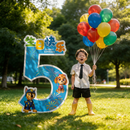 汪汪队生日主题数字kt板拍照道具