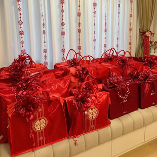 结婚被子嫁妆陪嫁拉花装 饰婚礼农村用品大全婚车车队彩带婚房布置