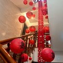 结婚礼农村自建房楼梯扶手喜字灯笼全套布置男女方新婚房氛围装 饰