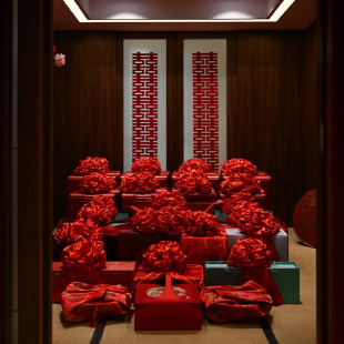 大红花球结婚被子嫁妆陪嫁装饰婚礼用品大全婚车车队婚房布置拉花