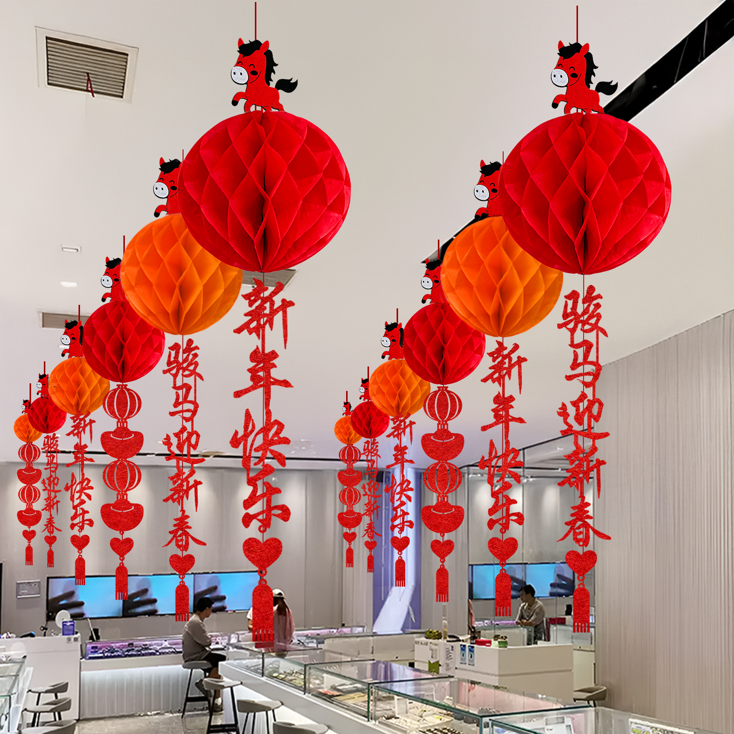 2026马年春节灯笼商场珠宝店挂饰
