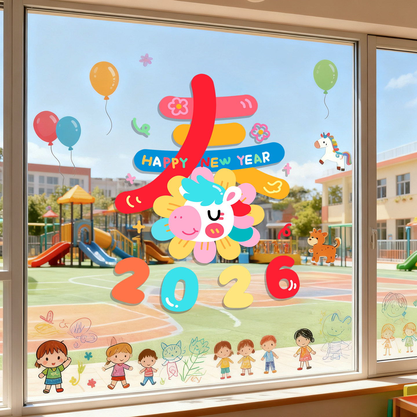 2026新年静电贴小学幼儿园装饰教室场景布置马年春节福字窗户贴纸,节庆用品/礼品,节日装扮用品,淘宝优惠券,粉丝福利购,淘宝优惠卷