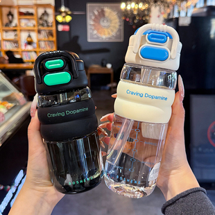 tritan儿童水杯男女孩2025新款 运动吸管水杯学生上学专用双饮杯子