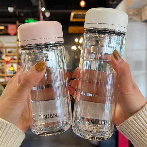 玻璃杯高硼硅办公室茶水分离水杯