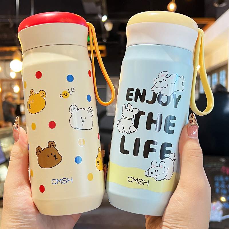 guloo保温杯316不锈钢卡通水杯子