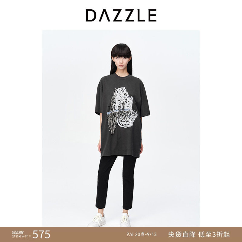 DAZZLE地素肌理喷泉短袖连衣裙图片